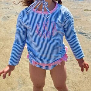 Ruffle Butts Seersucker Rash Guard